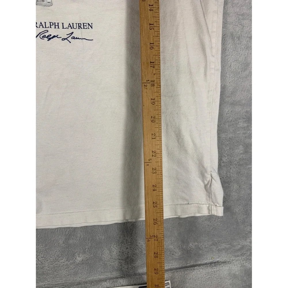Polo Ralph Lauren Bear Men's T-Shirt L White Classic Fit Cotton